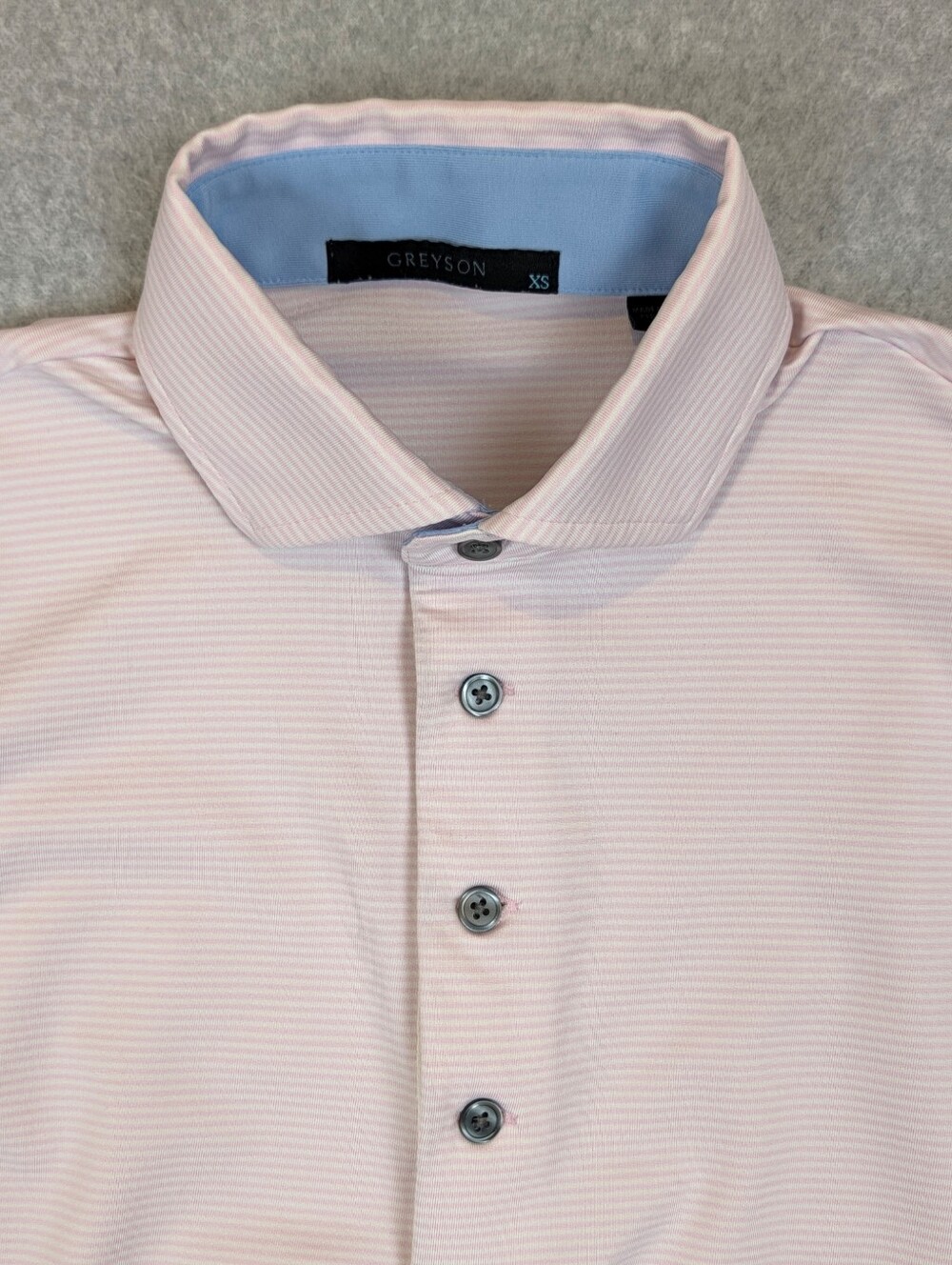 Greyson Polo Shirt Men's XS Pink Stripe Golf Performance